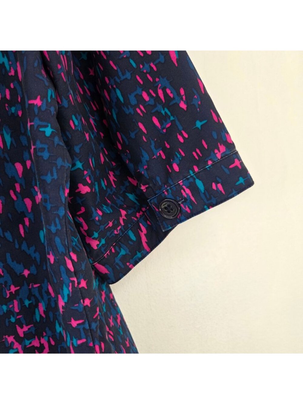 Chico's Crosshatch Weaves Utility Shirt Blouse Top Artsy Art Deco Women's L - Picture 5 of 9